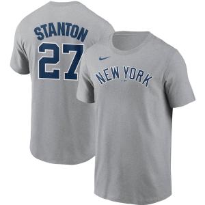 ナイキ メンズ Tシャツ Giancarlo Stanton New York Yankees Nike Name & Number T-Shirt 半袖 Gray｜troishomme