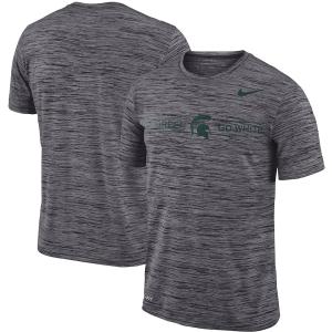 ナイキ メンズ Tシャツ "Michigan State Spartans" Nike Velocity Sideline Legend Space Dye Performance T-Shirt - Gray｜troishomme