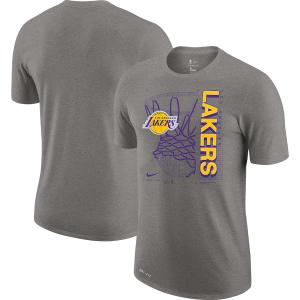 ナイキ メンズ Tシャツ レイカーズ "Los Angeles Lakers" Nike Essential Hoop Performance T-Shirt - Heathered Gray｜troishomme