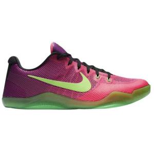 ナイキ メンズ  コービー１１ バッシュ  Nike Kobe XI 11 Low "Mambacurial" Pink Flash/Action Green/Red Plum｜troishomme