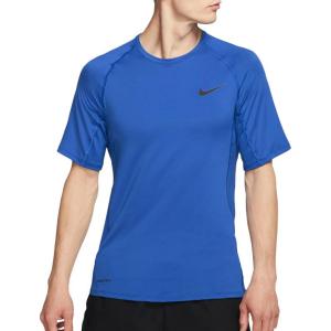 ナイキ メンズ Nike Men's Pro Slim T-Shirt 半袖 GAME ROYAL/BLACK｜troishomme