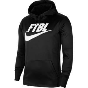 ナイキ メンズ Nike Men's Therma Football Hoodie パーカー BLACK/WHITE フーディー プルオーバー｜troishomme