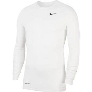 ナイキ メンズ Nike Men's Pro Warm Long Sleeve Shirt Tシャツ 長袖 ロンT WHITE/BLACK｜troishomme