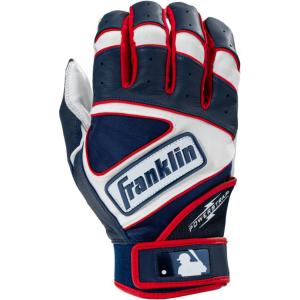 フランクリン メンズ バッティンググローブ Franklin Adult Powerstrap Hi-Lite Batting Gloves - Red White Blue｜troishomme