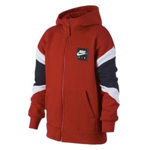 即納 ナイキ キッズ パーカー 長袖 Nike Air Full-Zip Hoodie - Gym Red/Obsidian フルジップ ジップアップ｜troishomme