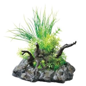 GEX 癒し水景 アクアキャンバス ウッドL 人工水草アクセサリー