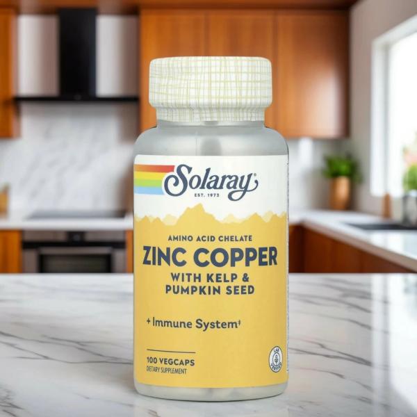 ソラレー 亜鉛 銅 100錠 ベジカプセル SOLARAY ヨウ素 ミネラル サプリメント 昆布＆カ...