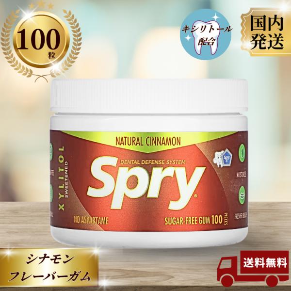 Spry-スプライ- チューイングガム シナモン ボトルタイプ 100粒入り