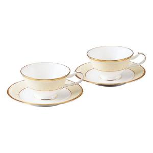 Noritake ノリタケ カップ & ソーサー ( ペアセット ) ( コーヒー ティー 兼用) 220cc ホワイトパレス 2客 ボーン