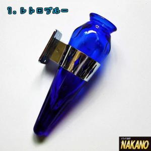 花瓶 レトロブルー バス用ガラス製花瓶　ペンたて　バス、トラックの車内のドレスアップ｜truckshop-nakano