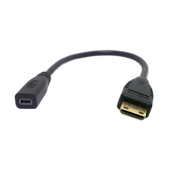 chenyang タイプD マイクロHDMI v1.4ソケットメスからタイプCミニHDMIオス変換ア...