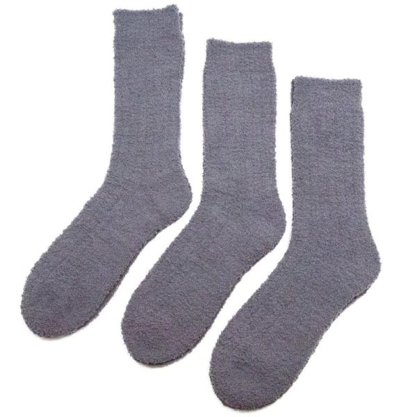 レモコロ 日本製 靴下 モコモコ モールソックス （ルームソックス） 3足組 メンズ (24.0-2...