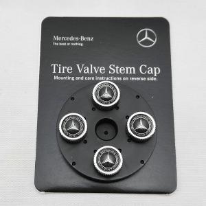 Mercedes-Benz ブラック・ローレル・リース・エアバルブ・キャップ(黒x銀：4個セット) メルセデス・ベンツ 純正 部品 送料込 追跡有