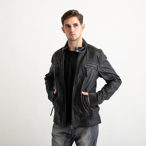 レザージャケット メンズ ライダース RIDEZ シングル CLUBS JACKET LampBla...