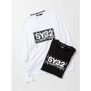 大きいサイズ SY32 by SWEET YEARS グラフィックパターン長袖Tシャツ