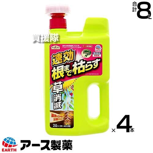 アース製薬 草消滅 速効 根まで枯らす除草剤 2L×4本