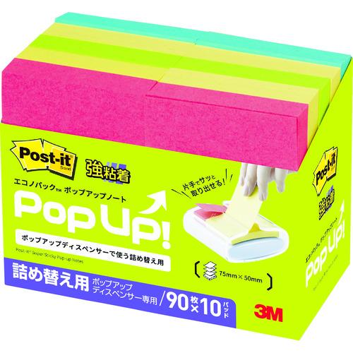 スリーエム 3M ポスト・イット[[R下]] エコノパック[[TM上]] 強粘着ポップアップノート ...