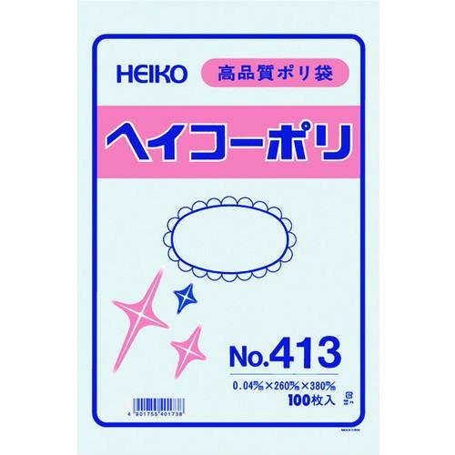 株 シモジマ HEIKO ポリ規格袋 ヘイコーポリ No.413 紐なし 100枚入り 006618...