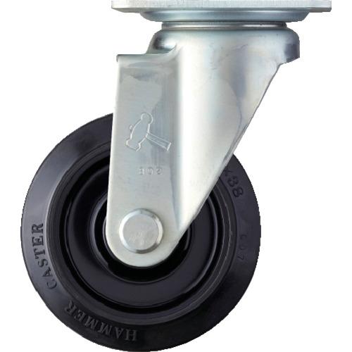 ハンマー 静音旋回式ゴム車輪 ナイロンホイール・ラジアルボールベアリング 125mm 420BBS-...