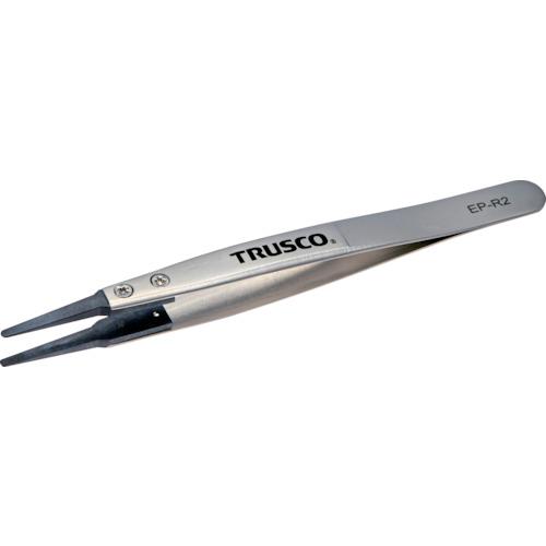 トラスコ中山 TRUSCO ESDチップピンセット 先丸型 先端幅2mm EP-R2 期間限定 ポイ...