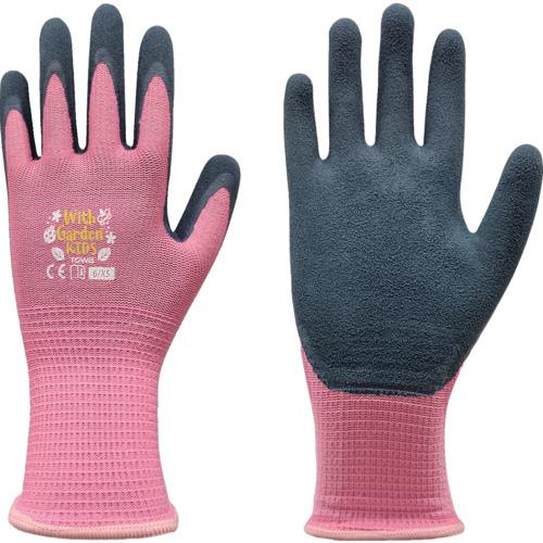 東和コーポレーション トワロン 天然ゴム背抜き手袋 WithgardenKIDS ローズピンク XS...