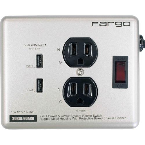 株 ファーゴ Fargo Fargo スチールタップ AC2個口 3.4A USB 2ポート シルバ...