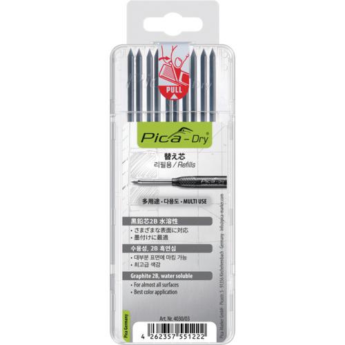 Pica Marker社 ピカマーカー 建築用シャープペンシル“Dry”用替芯 10本入り 黒2B ...
