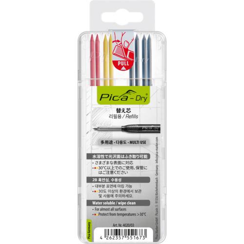 Pica Marker社 ピカマーカー 建築用シャープペンシル“Dry”用替芯 8本入り 赤黄 各2...
