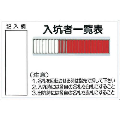 つくし 標識 「入坑者一覧表 25人用」 80-B 期間限定 ポイント10倍