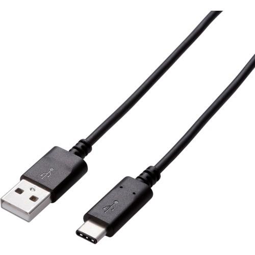 エレコム USB2.0ケーブル A-Cタイプ 認証品 3A出力 1.0m U2C-AC10NBK 期...