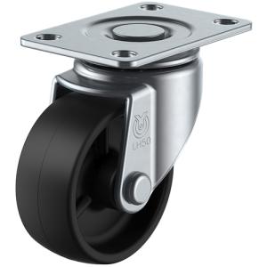 ユーエイ プレート式 自在 低床キャスター 黒ナイロン 車輪径50mm Hタイプ LHG型 取付寸法47×29 46.5×27.5 LHG-50BN 期間限定 ポイント10倍