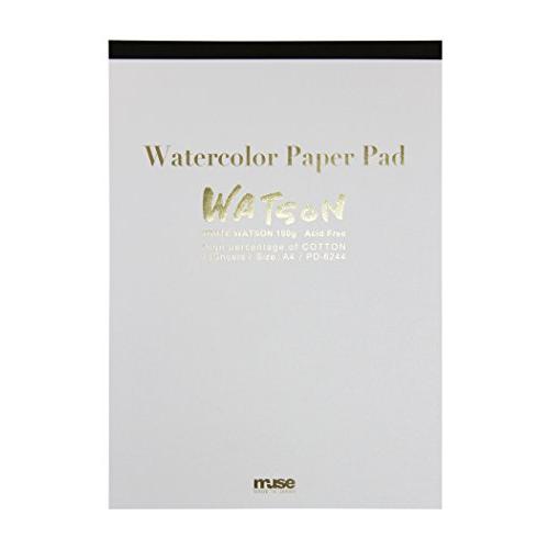 ミューズ(Muse) 水彩紙 ホワイトワトソンパッド A4 190ｇ ホワイト 15枚入り PD-6...
