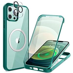 HAUTRKBG iPhone 12 用 ケース クリア 両面強化ガラス 360°全面保護  高感度