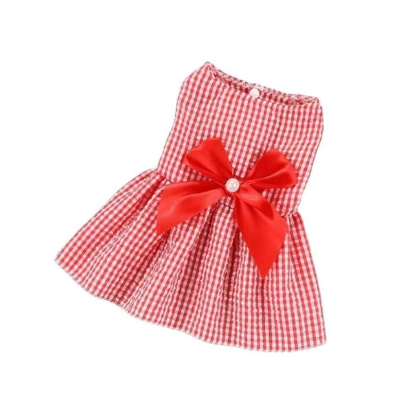 【Rainbow Nexus】選べるカラーとサイズ 犬用ワンピース レッドチェック柄 ボーダー柄 い...