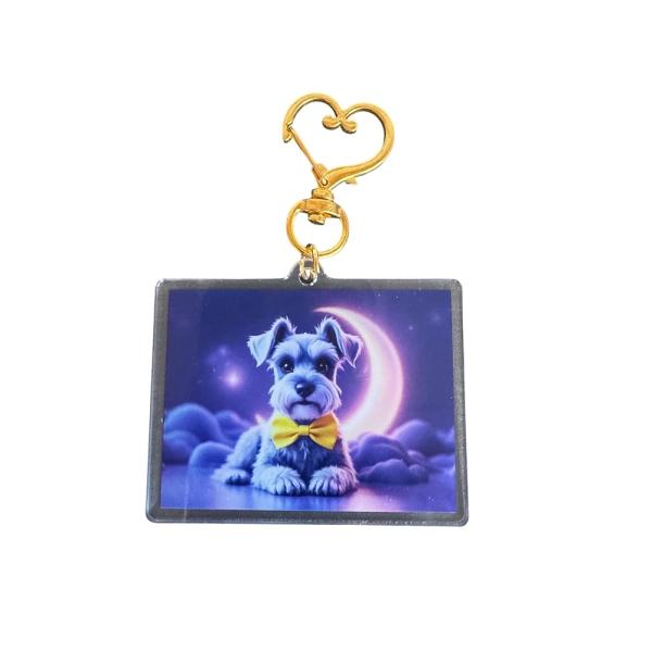 [Rainbow Nexus] ミニチュアシュナウザー アクリルキーホルダー 可愛い 犬グッズ 英語...