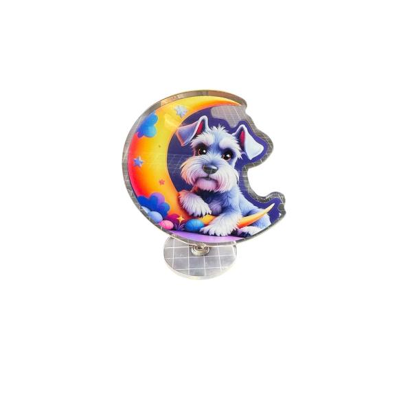 ミニチュアシュナウザー アクリルスタンド 10cm インテリア雑貨 月と星の2デザイン（ムーン／スタ...