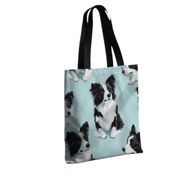 ボーダーコリー 愛犬家トートバッグ 両面プリント 軽量エコバッグ