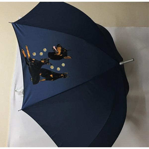 ドーベルマン（集合2) 傘 65cm 直径110cm レディース メンズ 男女兼用 雨傘 かわいい ...