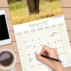 ゾウ エレファント カレンダー 2027年 月...の詳細画像4
