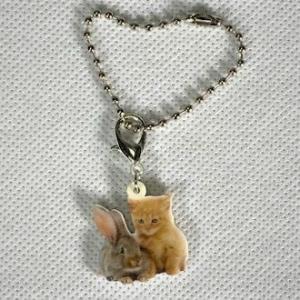 ねこ cat ウサギネコグッズ バッグチェーン マスクチャーム アクリル 猫 キャット キトン CA...