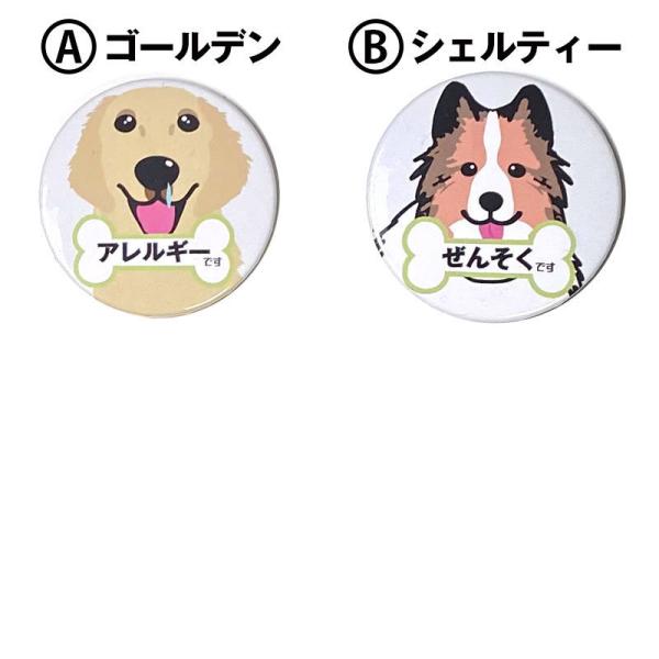 缶バッチ 缶バッジ 花粉症です アレルギーです ぜんそくです ゴールデンレトリーバー ゴールデンレト...