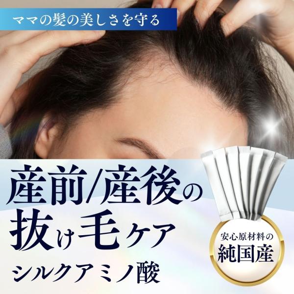 産前産後 抜け毛ケア 頭皮ケア 抜け毛が気になる方へ 産後ハゲ 健やかな髪へ　シルクアミノ酸