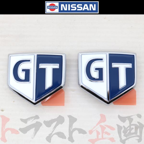 日産 ニッサン サイド GTエンブレム スカイライン R34 左右セット ブルー セット品 トラスト...