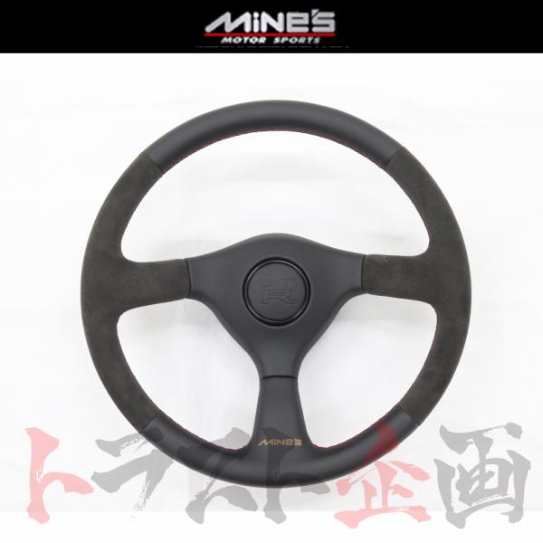 即納 MINE'S マインズ レザー ステアリング レッドステッチ スカイライン GT-R R32/...
