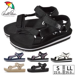 アーノルド パーマー サンダル レディース arnold palmer BLACK WHITE ALLBLACK スポールサンダル ベルクロ ストラップ コンフォート ヒール3cm 軽量