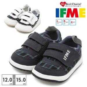 イフミー IFME スニーカー キッズ 播州織チェック柄ワンベルトスニーカー
