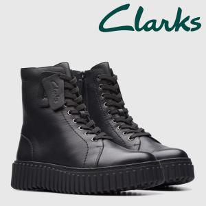 clarks ブーツ レディース トーヒル ライズ 26173870 クラークス Torhill Rise 厚底 レースアップブーツ 本革 レザー｜try-group