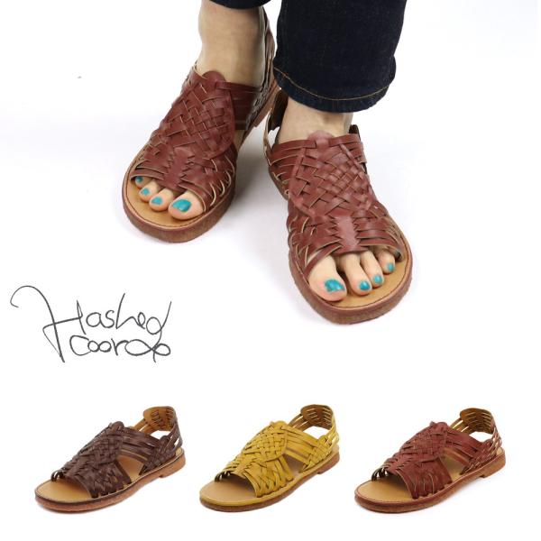 レディース サンダル  クレープソール メッシュワラチサンダル 送料無料 2E Hashed Coo...