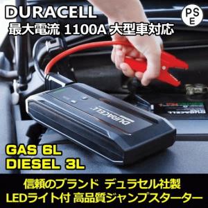 大型車対応 最大電流1100A ジャンプスターター 1年充電保持 防水 LEDライト 12V ガソリン車 ディーゼル車 モバイルバッテリー デュラセル