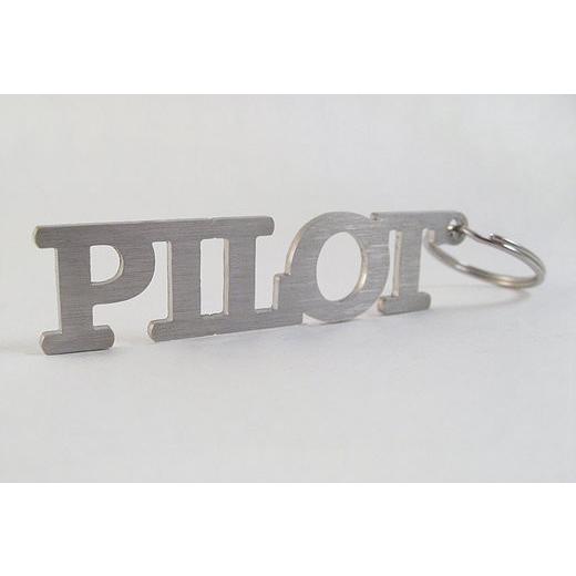 レーザーカットステンレスキーホルダー PILOT
